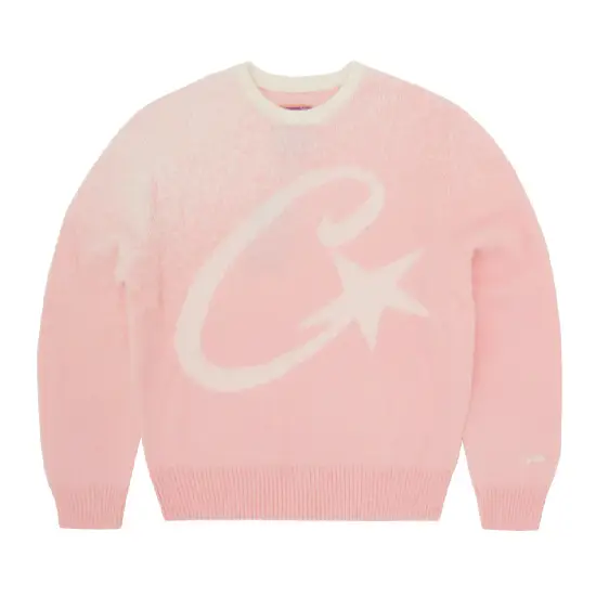 C Star Gradient Mohair Knit Sweatshirt Pink
