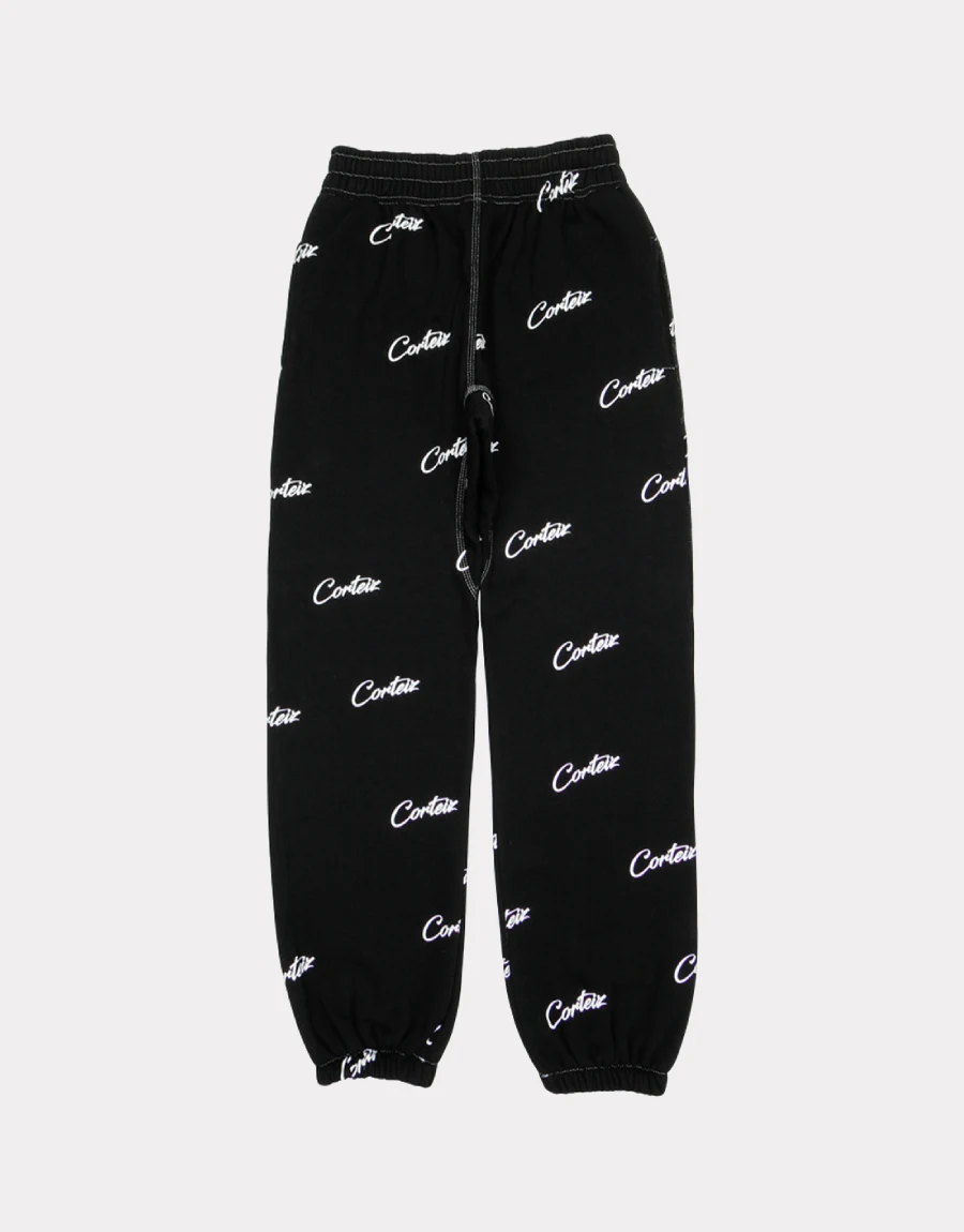 Corteiz All Over Print Black Sweatpant