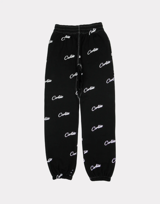 Corteiz All Over Print Black Sweatpant