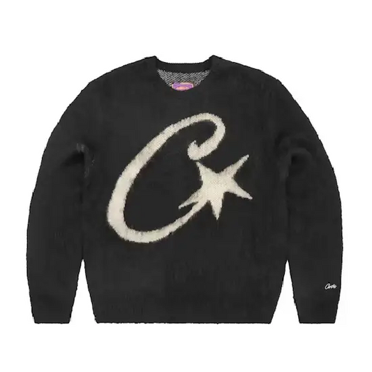 C Star Mohair Knit Sweatshirt Black