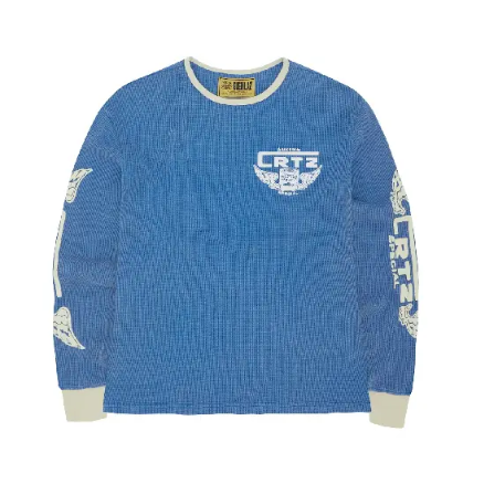 Gasolina Waffle Sweatshirt Blue
