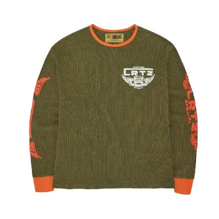 Gasolina Waffle Sweatshirt Tonal Khaki/Burnt Orange
