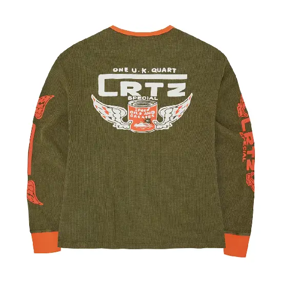 Gasolina Waffle Sweatshirt Tonal Khaki/Burnt Orange