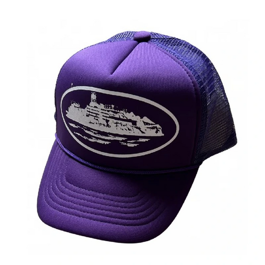 Alcatraz Purple Trucker Hat